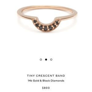 Anna Sheffield 14k Rose Gold Black Diamond Curved Stacking Band